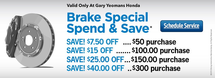 Brake Specials at Gary Yeomans Honda in Daytona Beach, FL